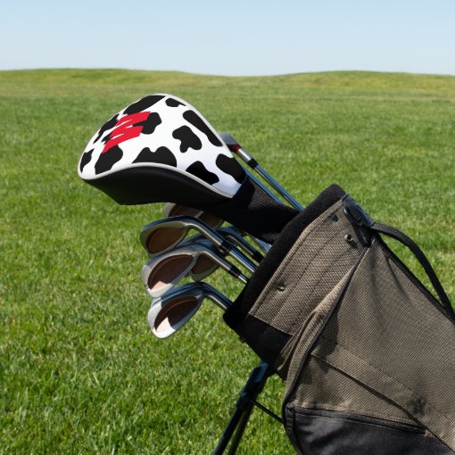 Personalized monogram cow spots animal print golf head cover Zazzle