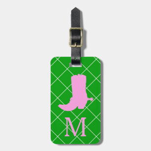 Personalized Monogram Cowboy Cowgirl Boots Luggage Tag