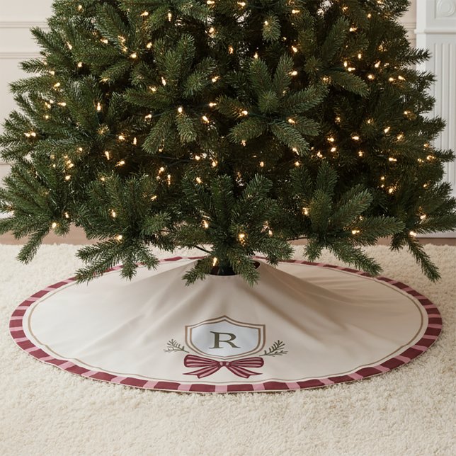 Personalized Monogram Crest Christmas Tree Skirt (Creator Uploaded)