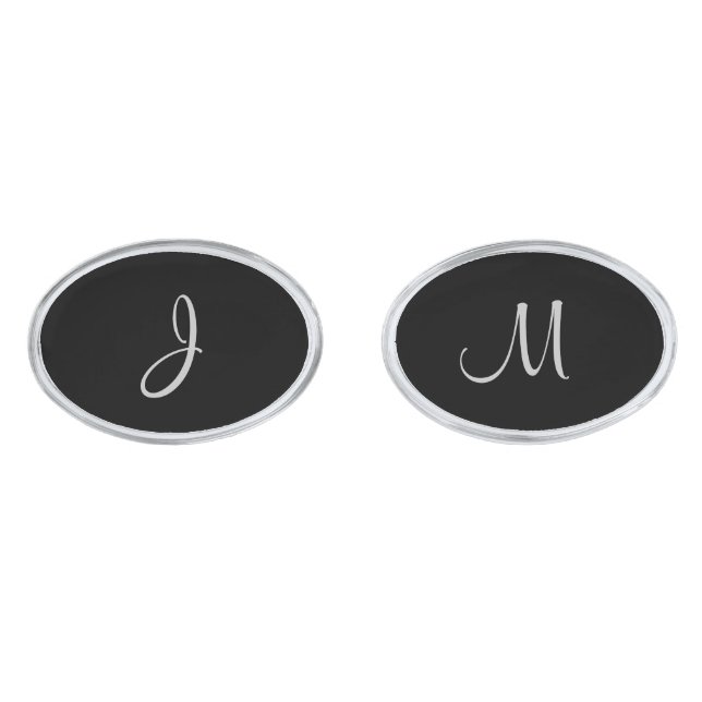 Personalized Monogram Cuff Links for the Groom (Front)