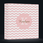 Personalized Monogram Custom Baby Binder<br><div class="desc">This personalized monogram baby binder features a pastel pink chevron zigzag pattern background. Makes a great gift personalized for all occasions. Easily customize and personalize this editable baby binder. Click on the "Customize it!" button to change the text size, text color, font style, add additional text and more! Please contact...</div>