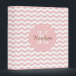 Personalized Monogram Custom Baby Binder<br><div class="desc">This personalized monogram baby binder features a pastel pink chevron zigzag pattern background. Makes a great gift personalized for all occasions. Easily customize and personalize this editable baby binder. Click on the "Customize it!" button to change the text size, text color, font style, add additional text and more! Please contact...</div>