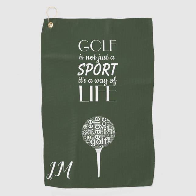 Personalized Monogram Custom Golf Towel (Front)