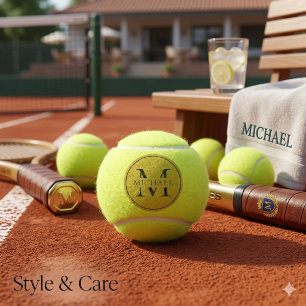 Personalized Monogram Custom Initial Design Tennis Balls