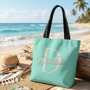 Personalized Monogram Custom Name Initial Travel Tote Bag