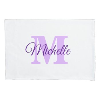 Personalized Monogram Custom Pillow Case by PurplePaperInvites at Zazzle