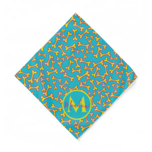 Personalized Monogram Cute Girly Dog Bandana