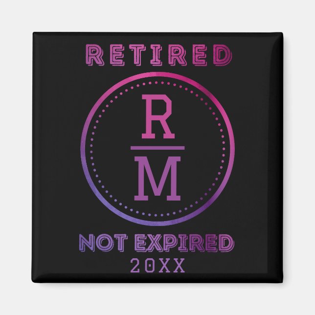 Personalized Monogram Date Retirement Favor Guest  Magnet (Front)