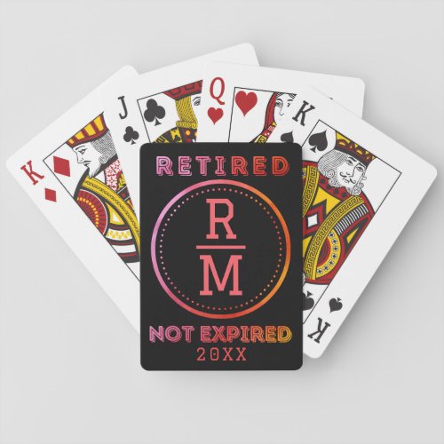 Personalized Monogram Date Retirement Favor Guest Poker Cards