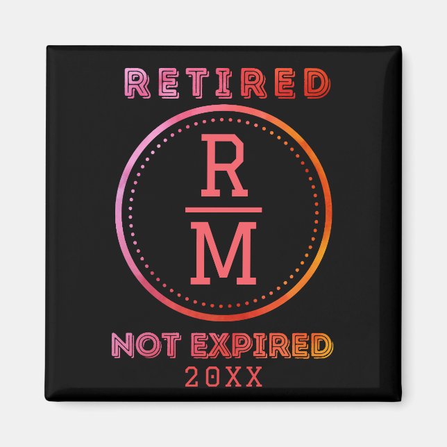 Personalized Monogram Date Retirement Favor Guests Magnet (Front)