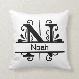 Personalized Monogram Decorative Letter N Throw Pillow
