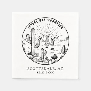 Personalized Monogram Desert Bridal Shower Wedding Napkins