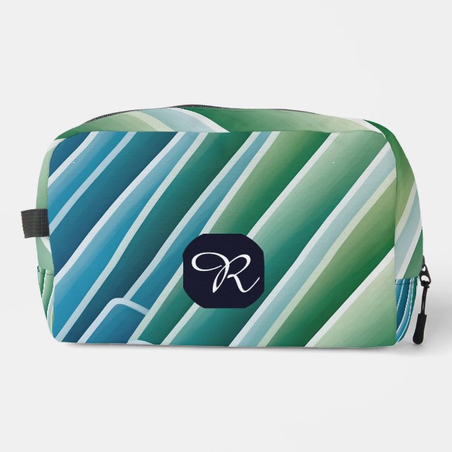 Personalized Monogram Dopp Kit – Blue Green  (Front)