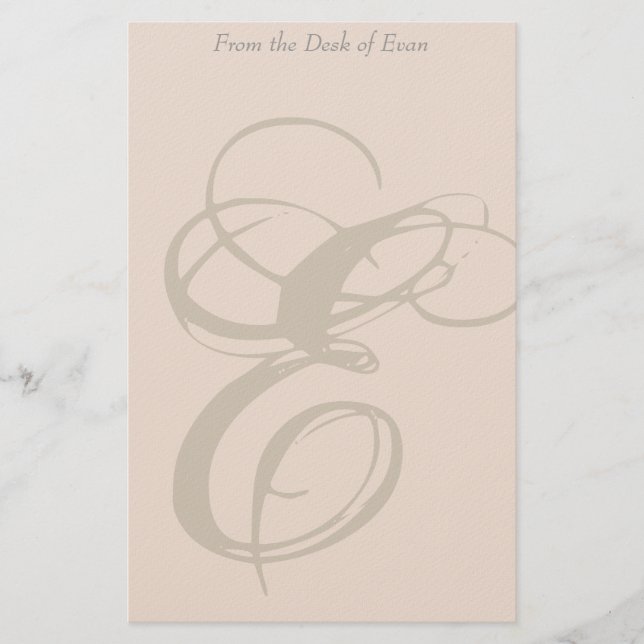 Personalized Monogram E Stationery (Front)