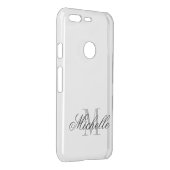 Personalized monogram elegant clear uncommon google pixel case (Back/Right)