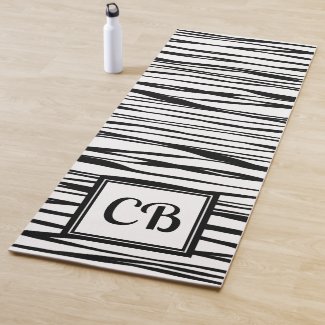 Personalized Monogram Elegant Line Art Black White