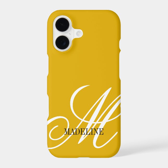 Personalized monogram elegant mustard yellow Case-Mate iPhone case (Back)
