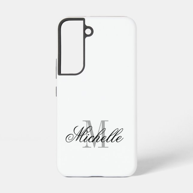 Personalized monogram elegant script typography samsung galaxy case (Back)