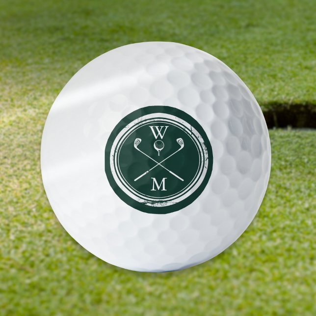 Personalized Monogram Emerald Green Golf Balls (Personalized Monogram Emerald Green Golf Balls)