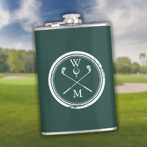 Personalized Monogram Emerald Green Golf  Flask