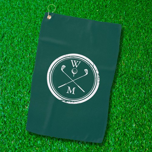 Personalized Monogram Emerald Green Golf Towel