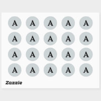 Monogram Decorative Name Blue Envelope Seals, Zazzle