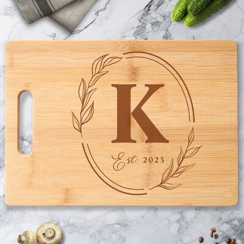 Personalized Monogram Family Cutting Board