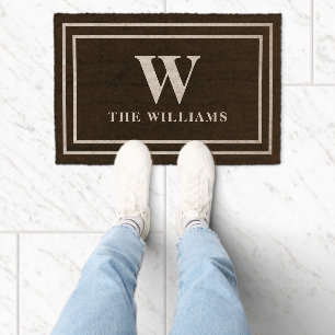 Personalized Monogram Family Name & Initial Fiber Doormat