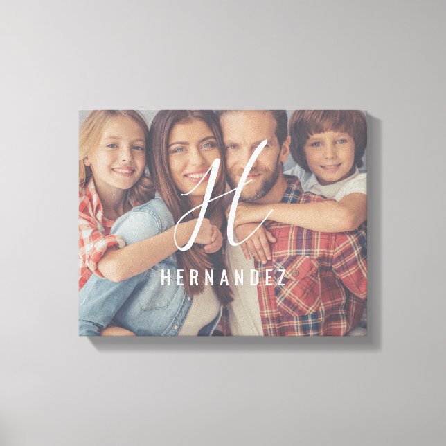 Personalized Monogram Family Photo Canvas (Front)
