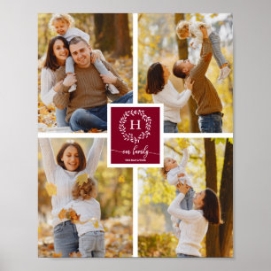 Personalized Monogram Family Photo Collage Poster