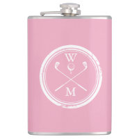 Personalized Monogram Feminine Pink Golf Flask
