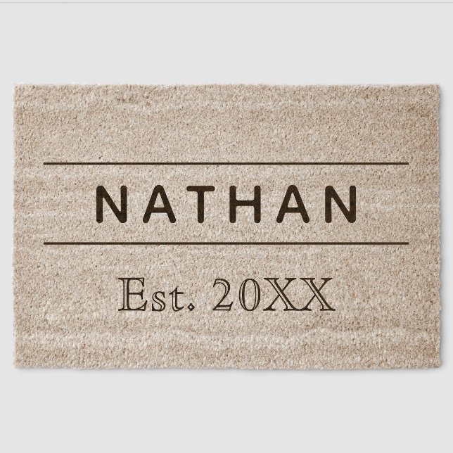   Personalized Monogram Fiber Doormat (Front)