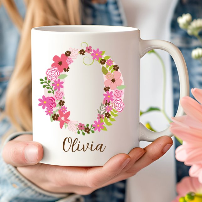 Personalized Monogram Floral Letter O Coffee Mug (Personalized Monogram Floral Letter O Coffee Mug)