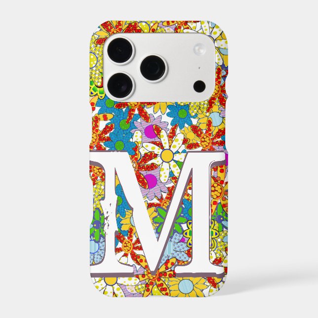 Personalized Monogram  Floral Pattern Phone Case-Mate iPhone Case (Back)