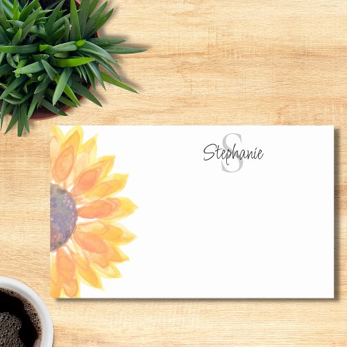 Personalized Monogram Floral Post_it Notes