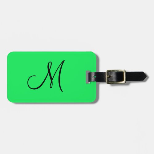 Personalized Monogram Fluorescent Yellow Luggage Tag