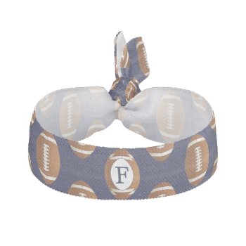 Personalized Monogram Football Balls Sports Elastic Hair Tie by MonogramBoutique at Zazzle