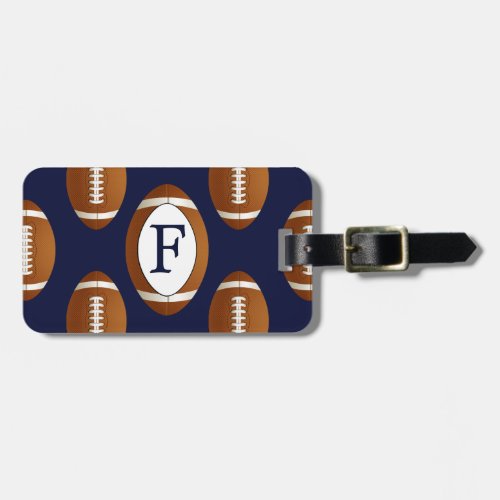 Personalized Monogram Football Balls Sports Luggage Tag