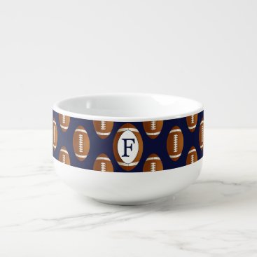 Personalized Monogram Football Balls Sports Soup Mug