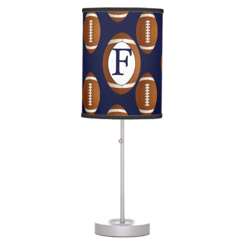 Personalized Monogram Football Balls Sports Table Lamp