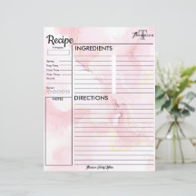 Personalized Monogram From the Kitchen of.. Recipe