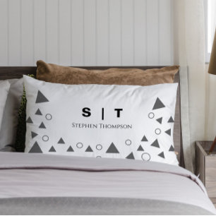 Personalized Monogram Geometric Custom Name Outdoor Pillow