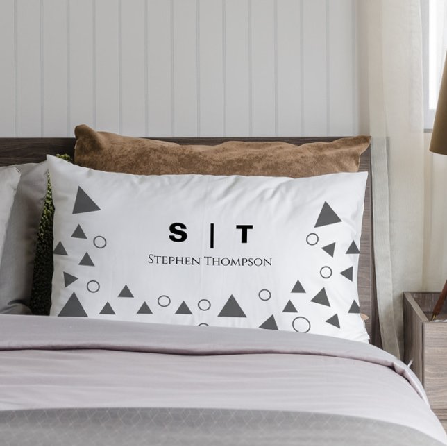 Personalized Monogram Geometric Custom Name  Outdoor Pillow (Creator Uploaded)