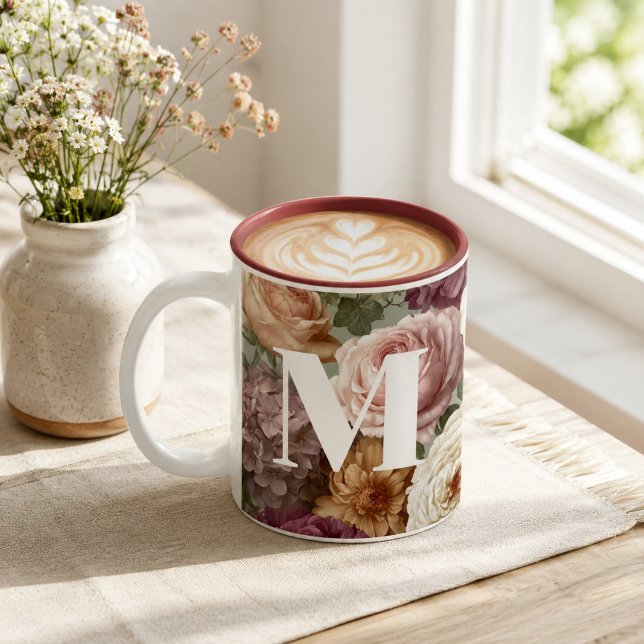 Personalized Monogram Gift for Her Two-Tone Coffee Mug (Creator Uploaded)