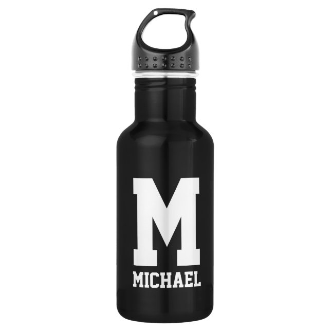 Personalized monogram gift sports water bottle (Front)
