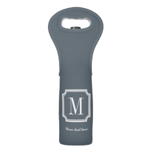 Personalized monogram gift wine bottle tote bag