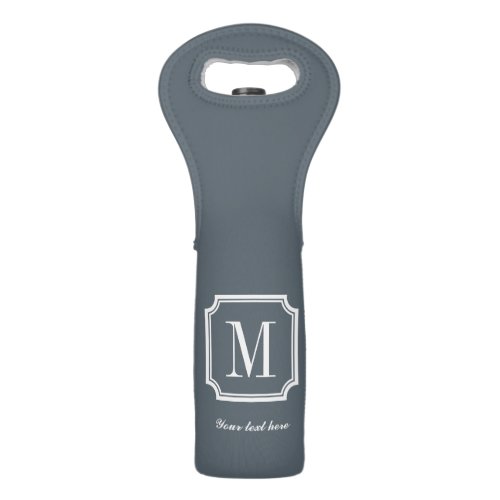Personalized monogram gift wine bottle tote bag