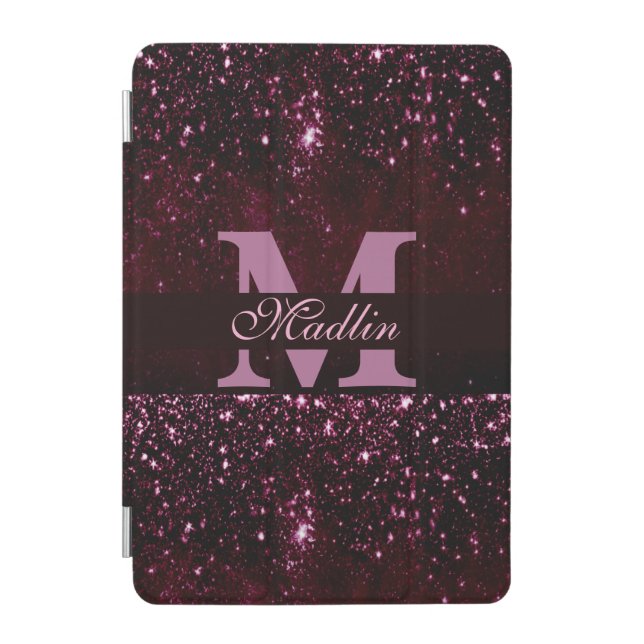 personalized monogram glitter iPad mini cover (Front)