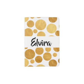Personalized Monogram Gold Foil Paint Circles Cute Passport Holder