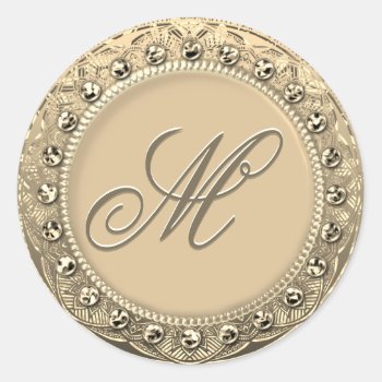 Personalized Monogram Gold Seal by GlitterInvitations at Zazzle